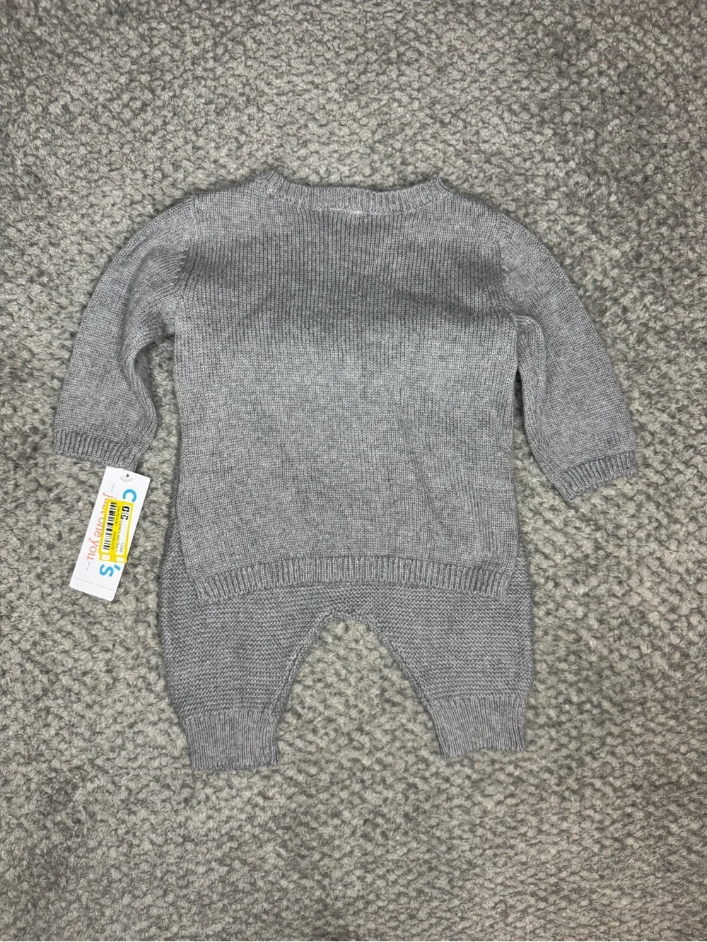 Carter’s Unisex Baby Knit Teddy Bear Sweater and Pants Set - Gray 3 Months NWT